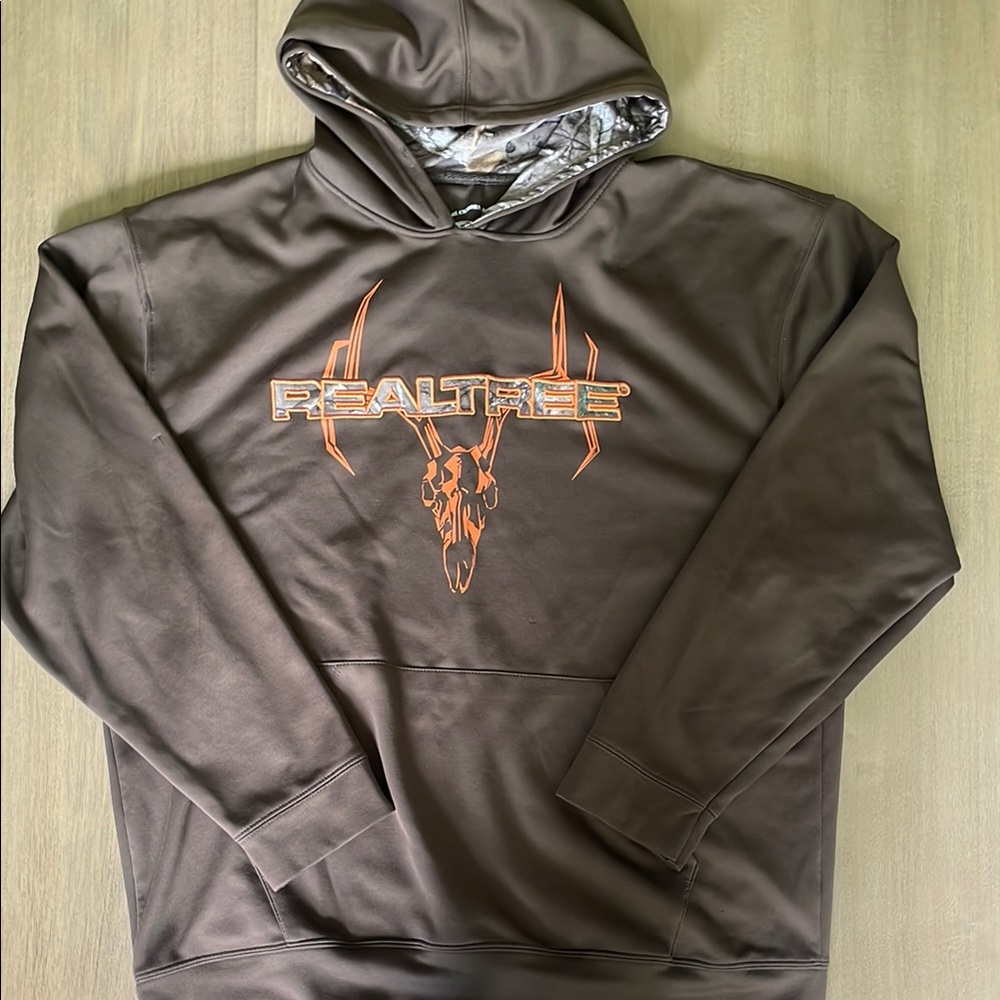 Realtree Brown Sweatshirt Hoodie with Bold Branding